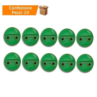 Multipack da 10 Appendini Tondino Verdi Appendiabiti Da Parete Completi di Fischer Colorate