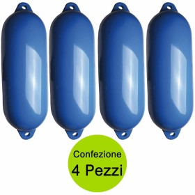 Multipack 4 Pezzi Parabordi Majoni Star Fender Colore Blu Due Fori D'attacco SF1 cm 12x45