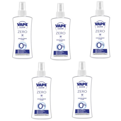 Multipack da 5 Vape Derm Zero Lozione Anti Puntura da 100 Milliliter Ciascuno