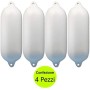 Multipack 4 pezzi Parabordi Majoni Star Fender Colore Bianco Gonfiabili SF1 mm 450 x 120