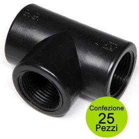 Multpack 25 Pz Te Filettato Femmina Polipropilene 1 Pollice Irritec per Irrigazione Agricoltura Giardino