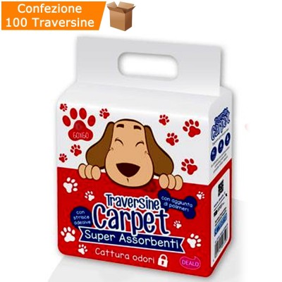Traversine Carpet Per Animali Domestici Super Assorbenti Confezione da 100 Dim. 60x60 cm