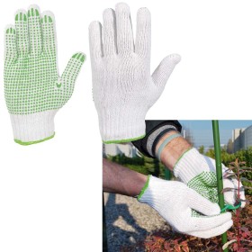 Guanti da Giardino Multiuso in Cotone Palmo Puntinato in PVC Misura M