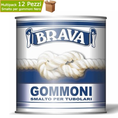 Multipack 12 Pezzi Smalto Per Gommoni Nero Litri 0,750 Brava Rylard