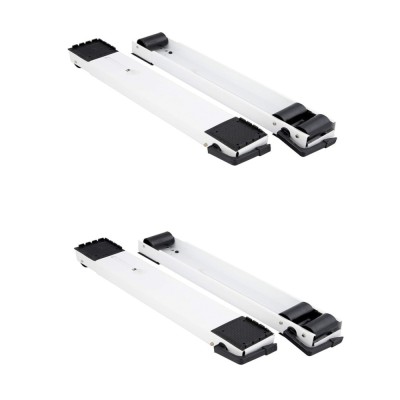 4 Supporti Indipendenti Meliconi con Ruote in Metallo Portata 300 kg Colore Bianco e Nero 45x8,7x9 cm