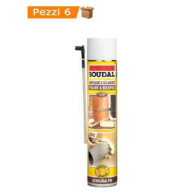 Multipack da 10 Schiume Poliuretaniche Universali Soudal Bombole da 750 Milliliters Ciascuna