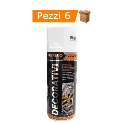 Multipack da 6 Vernici Spray Effetto Cromo Brixo Colors 400 Millilitri Ciascuna