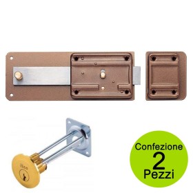 Multipack 2 Pezzi Serratura Ferroglietto Iseo 320 Giri 7 mm 60 Cilindro esterno staccato