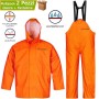 Giacca e Pantalone Con Pettorina Impermeabile Taglia S Arancio Professionale