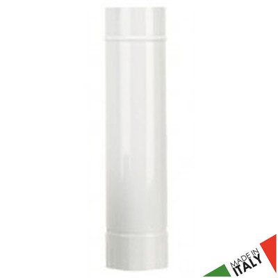 TUBO SMALTATO BIANCO PER STUFA A LEGNA LUNGHEZZA CM 50X13