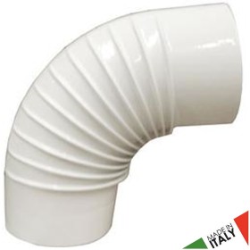 GOMITO 90° SMALTATO BIANCO PER STUFA MM 100