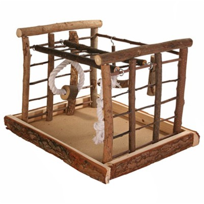 Trixie Gioco Gabbia in Legno Naturale Ideale per Uccelli 35 x 29 x H25 Centimetri