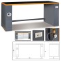 BANCO IN LAMIERA X ARREDO OFFICINA 2050X700 MM C55B-PRO BETA