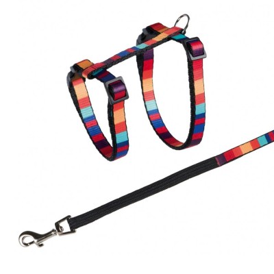 Pettorina + Guinzaglio per Gatti (Quadretti)