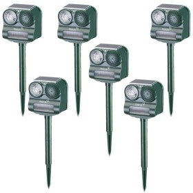 Multipack 6 Pezzi Dissuasori ad Impulsi Sonori e Luminosi Per Volatili Ultrasuoni Repellente