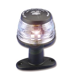 FANALE 12V CORONAMENTO NERO NAUTICA 360 GRADI LUCE BIANCA