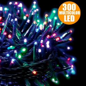 CATENA LUCI A LED LUMINOSA NATALIZIA 28,5 METRI 300 LED MULT