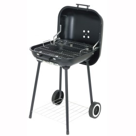 Barbecue in Valigetta con Coperchio e Ruote Black Glazed