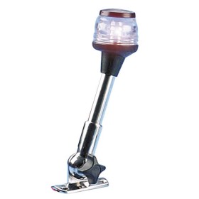 Asta Abbattibile Acciaio Inox Con Fanale a 360 Gradi Omologata RINa Colore Nero