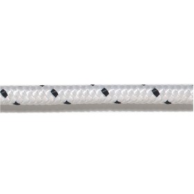 TRECCIA IN POLIESTERE DIAMETRO 16 MM SERIE STANDARD BOBINA DA 170 METRI BIANCA F.SEGNALE NERO NAUTICA