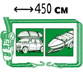 CINGHIA REGOLABILE IN POLIESTERE EASY CARGO 450 CM MUNITA DI FIBBIA E GANCI NAUTICA