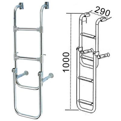 Scaletta Inox Modello Omega Per Specchio Di Poppa