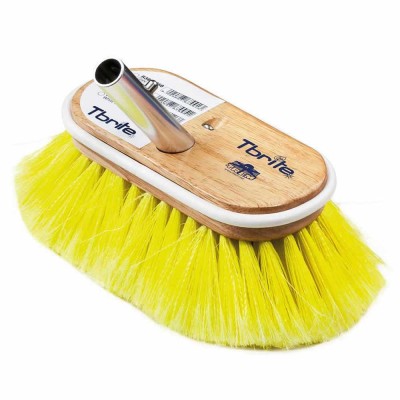 Spazzola soft setole gialle ideale per distribuire il detersivo Barca Camper Roulotte