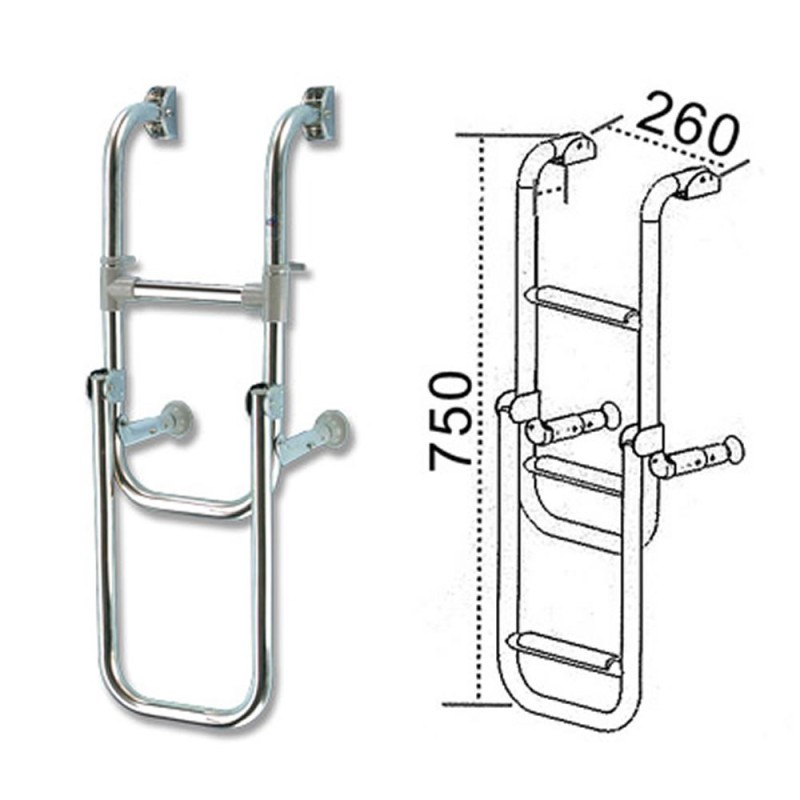 Scaletta pieghevole per specchio di poppa