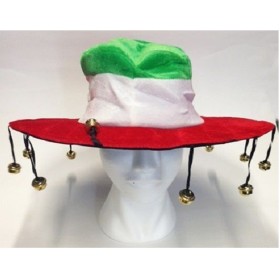 Cappello Italia tricolore sombrero campanellini calcio