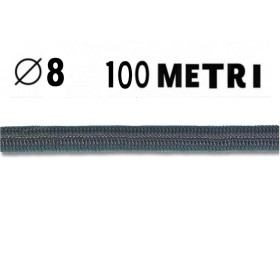 Corda Elastica Diametro mm 8 Colore Nero Bobina da Metri 100 Per Nautica