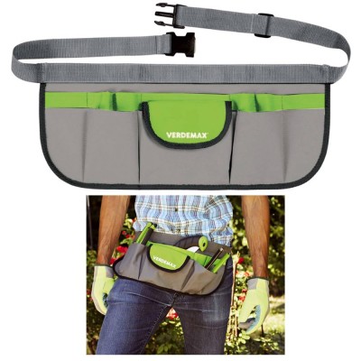 Marsupio per Piccoli Attrezzi e Forbici Giardinaggio in Poliestere con Tasche e Cintura