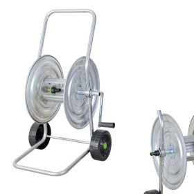 Carrello Avvolgitubo in Acciaio Zincato con Ruote Giardino Verdemax