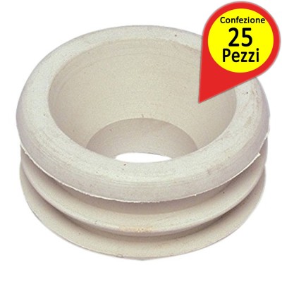 Morsetti in Gomma Bianca Per WC mm 54X26 Confezione Pezzi 25
