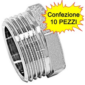 TAPPO IN OTTONE CROMATO MASCHIO 1/2" CONFEZIONE PEZZI 10