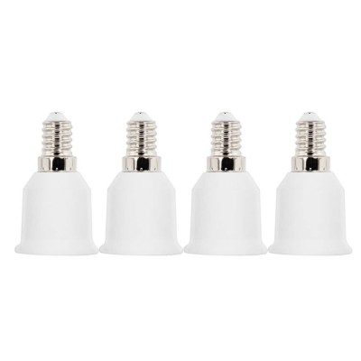 Multipack 4 Pz Portalampade adattatori da E14 a E27 Led Alogene Risparmio