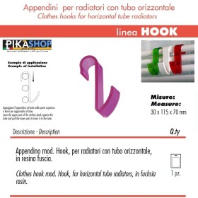 Pika' 1 Gancio HOOK Colore Fucsia Appendini per Radiatori Indistruttibili
