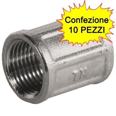 MANICOTTO IN OTTONE CROMATO FF 1/2 CONFEZIONE PEZZI 10
