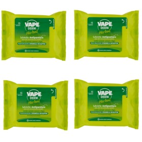 Multipack da 4 pz di Vape Derm Herbal Salvietta Anti Puntura da 15 Salviette Ciascuno