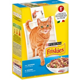 Multipack da 6 Friskies Purina Croccantini per Gatti Adulti Salmone e Verdure 400 Gr Cad