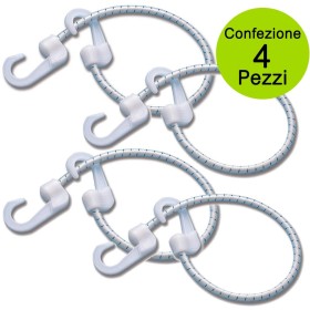 Multipack Pezzi 4 Elastici Con Ganci In Nylon Diametro mm 8 Lunghezza cm 50