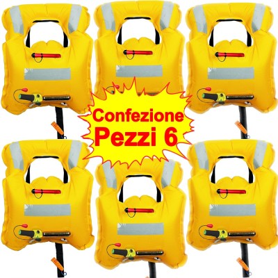 Giubbotti di salvataggio autogonfiabili kit 6 pezzi 150 N AIR BAG SMART