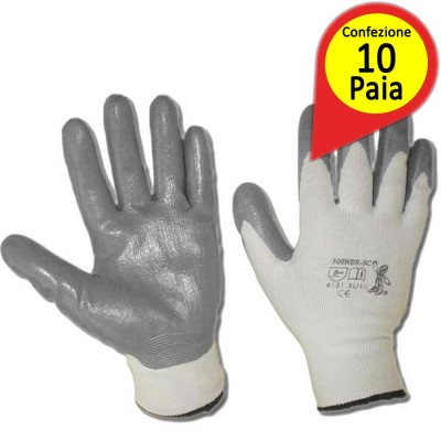 Guanti in Nitrile Grigio Taglia Misura 8 Confezione 10 Paia