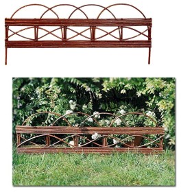 Multipack 6 pz Bordo Ornamentale per Giardino in Salice Mezzo Cerchio