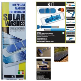 Kit per Pulizia Pannelli Solari Fotovoltaici Spazzolone con Prolunga Telescopica 410 cm