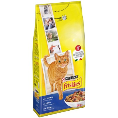 Friskies Purina Croccantini per Gatti Adulti con Tonno e Verdure Confezione da 2 kg