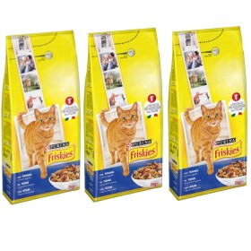 Multipack da 3 Friskies Purina Croccantini per Gatti Adulti Tonno e Verdure 2 kg Cad