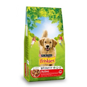 Purina Friskies Per Cani Crocchette Vitafit Active con Manzo in Confezione da 10 Kilogram