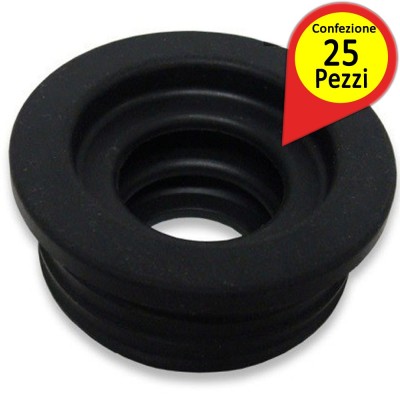 Morsetti In Gomma Nera Per Scarico mm 46 x mm 40 Confezione da 25 Pezzi