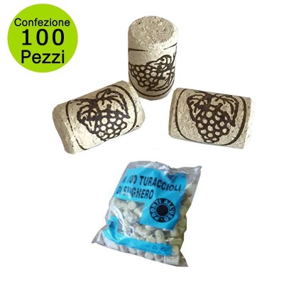 Tappo Sughero Agglomerato Confezione da 100 pezzi