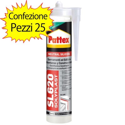 Sigillante siliconico 25 pezzi neutro ideale per sigillature in edilizia silicone SL620 trasparente